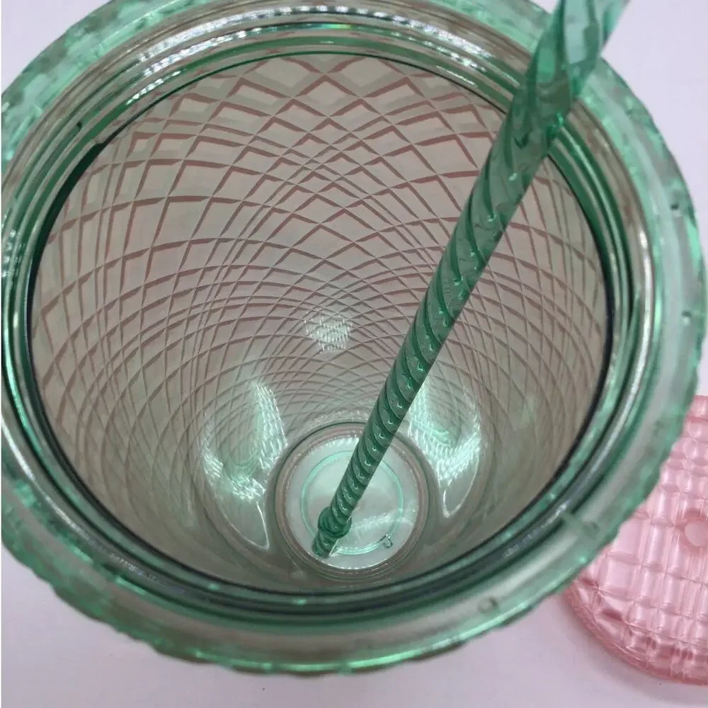 Starbucks 2023 Summer Pink Rose Gold Jewel Diamond Cold Tumbler